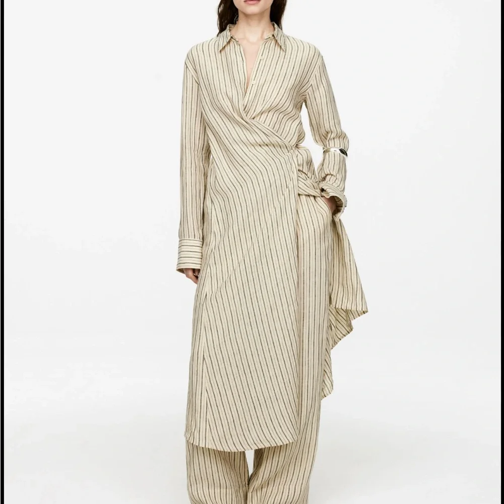 Arket wrap linen striped dress - Picture 1 of 16